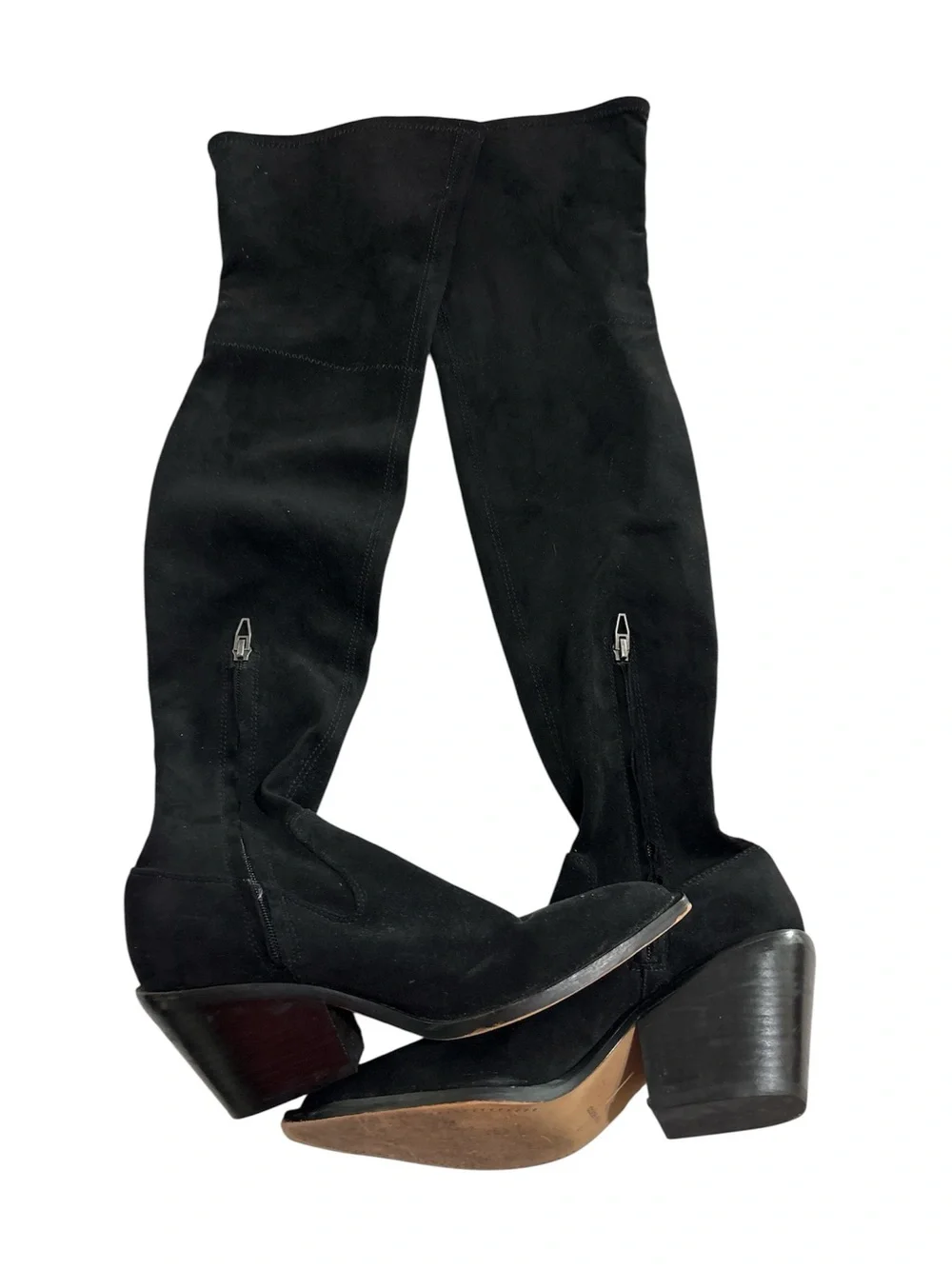 Dolce Vita Neha Thigh High Black Suede Mid Heel Size 8